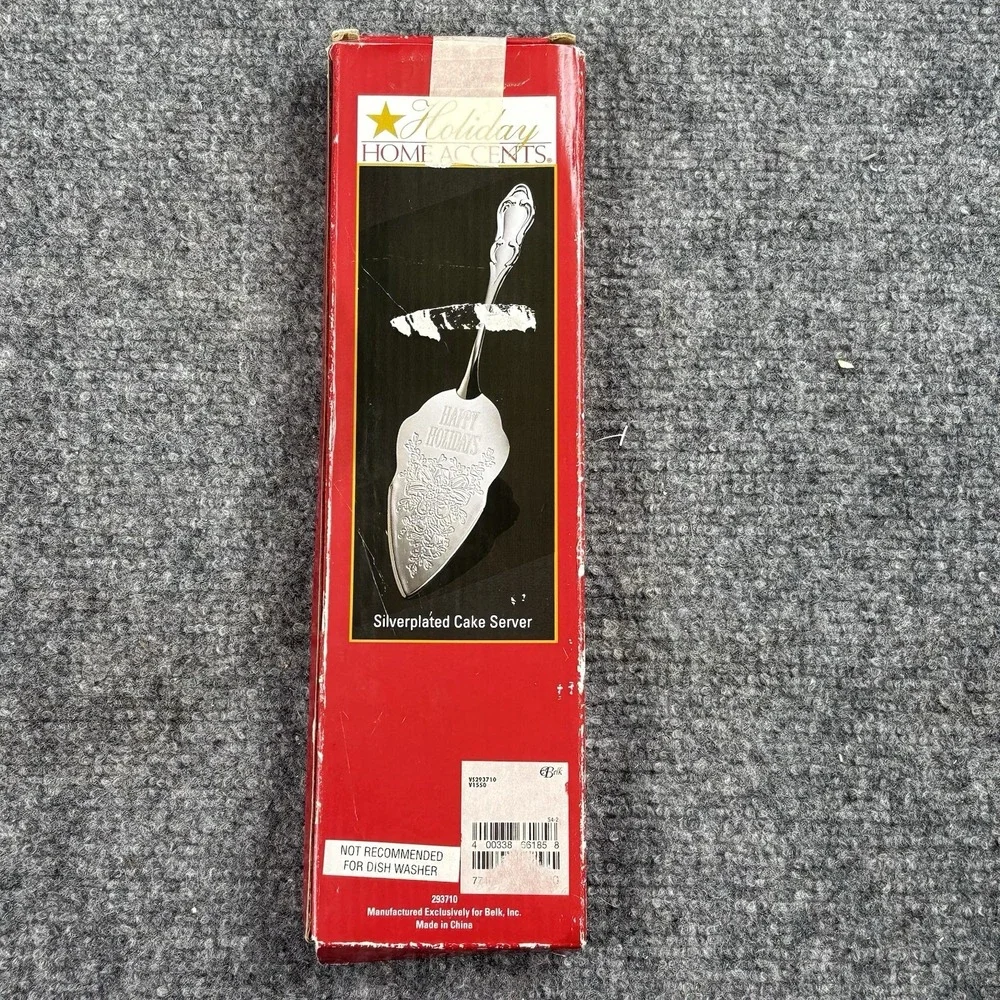 Christmas Y2K Holiday Home Accents Happy Holidays Silverplated‎ Cake Server